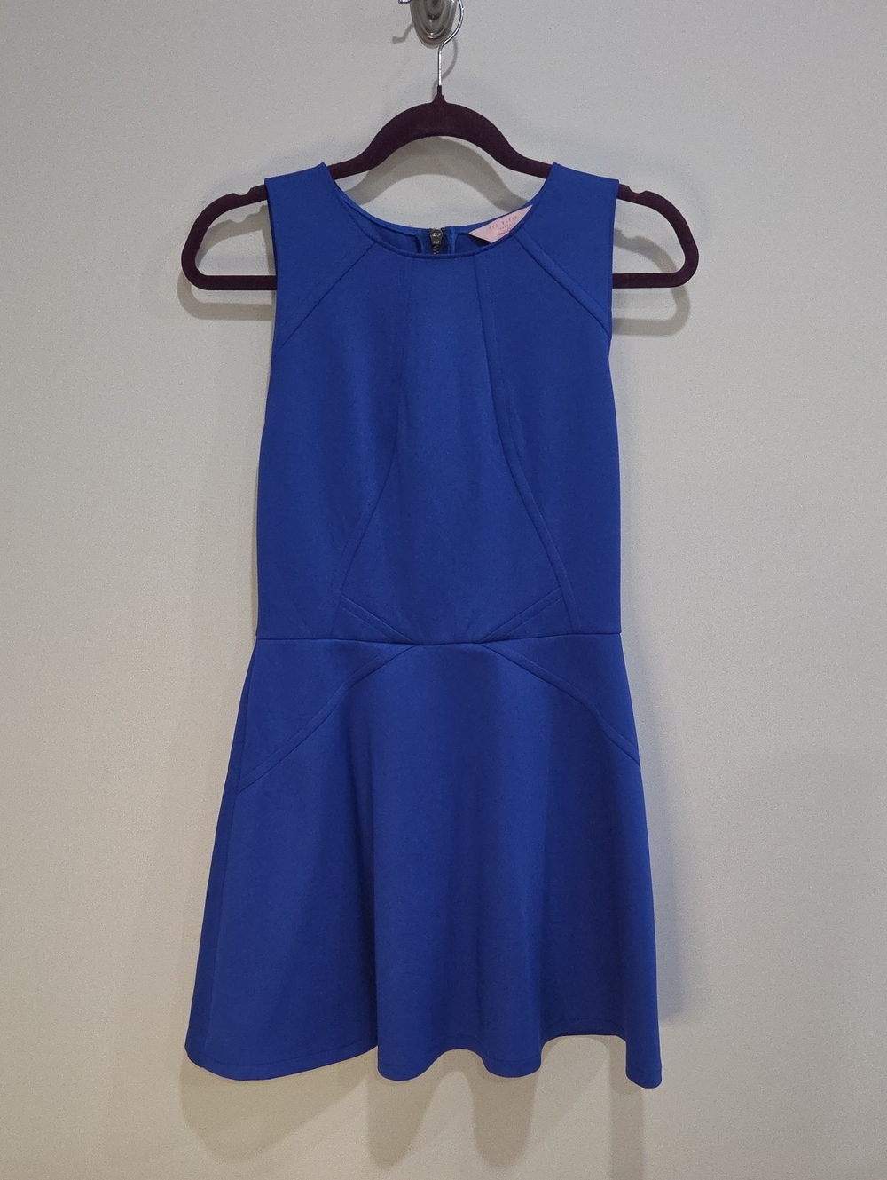 Ted Baker Sleeveless Royal Blue Fit-and-Flare Dress Size 3